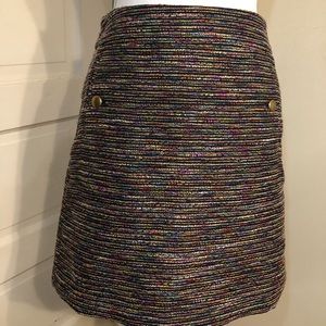 LOFT Rainbow Tweed Pencil Skirt